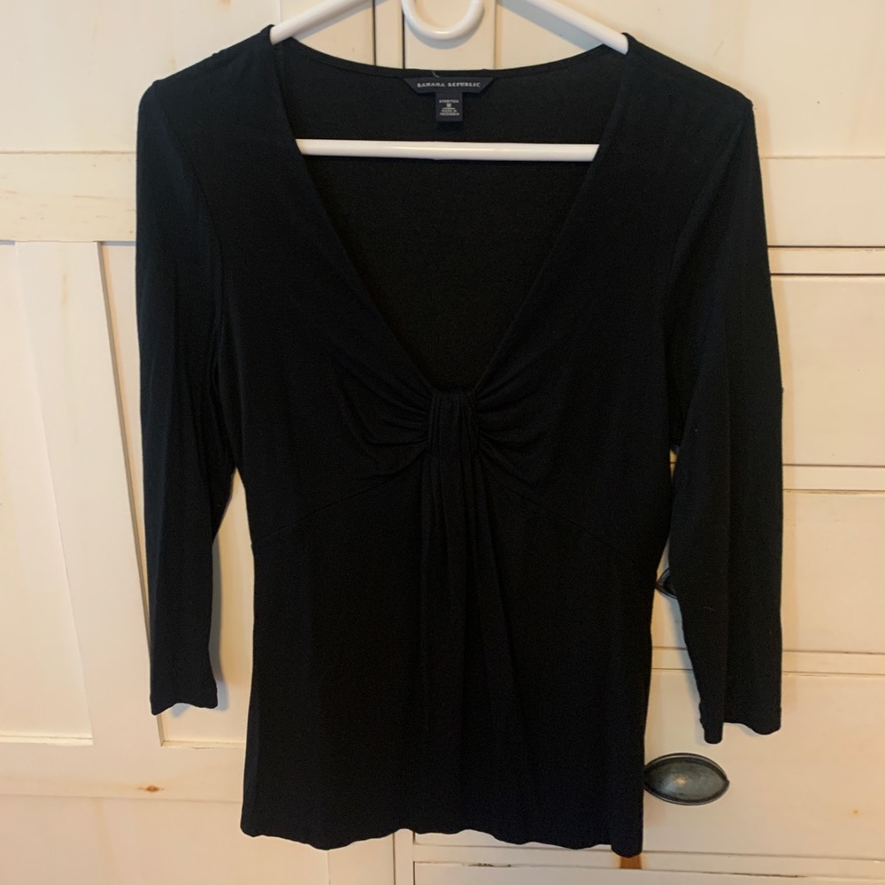 3/4 sleeve, black Banana Republic top